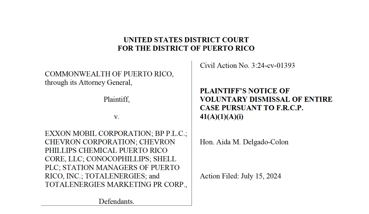 Puerto Rico Dismisses $1 Billion Climate Lawsuit Amid Fossil Fuel Group, Trump DOJ Attacks on Threats to Big Oil