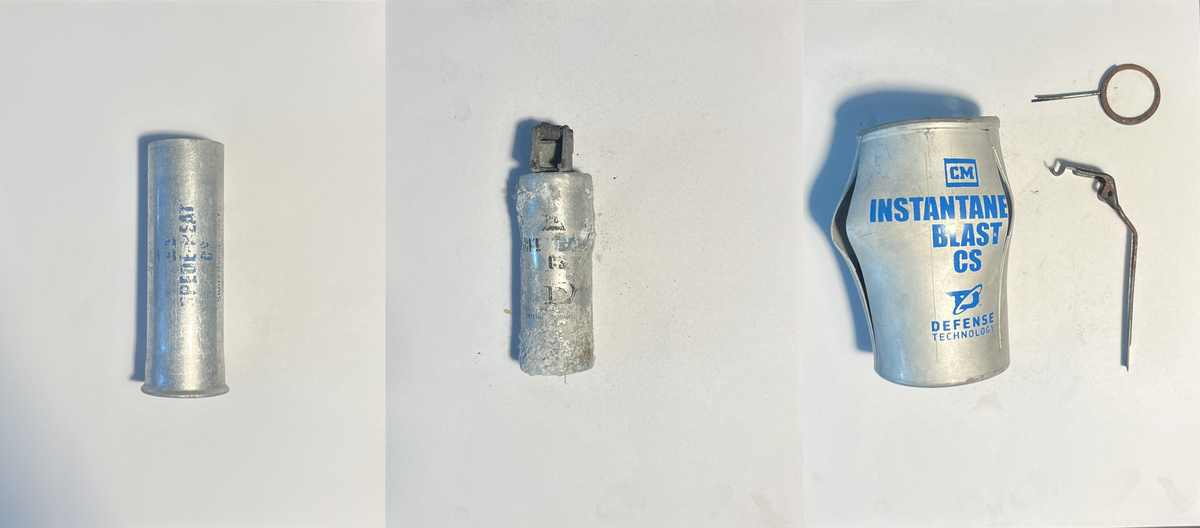 Three different types of riot munitions used by Puerto Rico's police that deploy CS. Source: Carlos Berríos Polanco